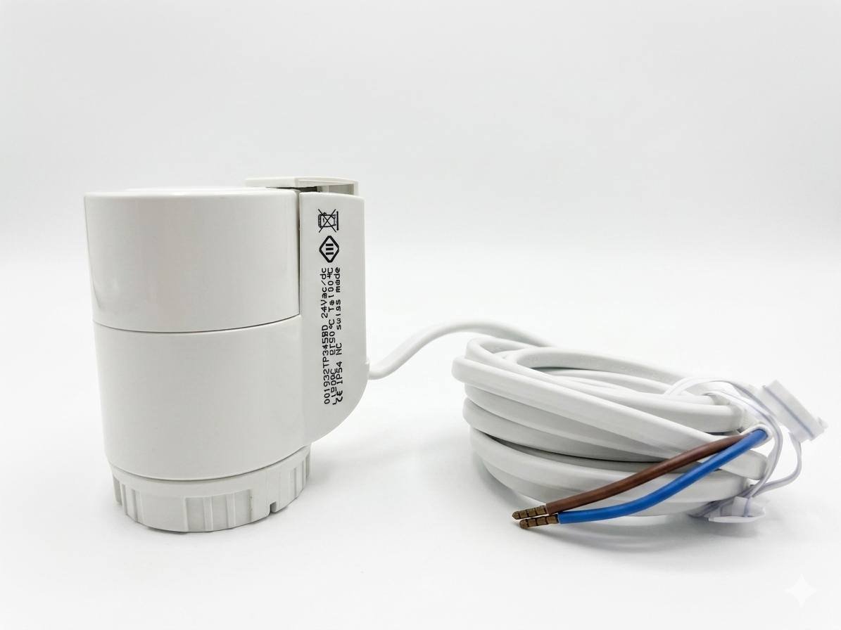 Hattersley Thermal Actuator 001932TP345BD – 24V AC/DC, Normally Closed (NC), Swiss Made