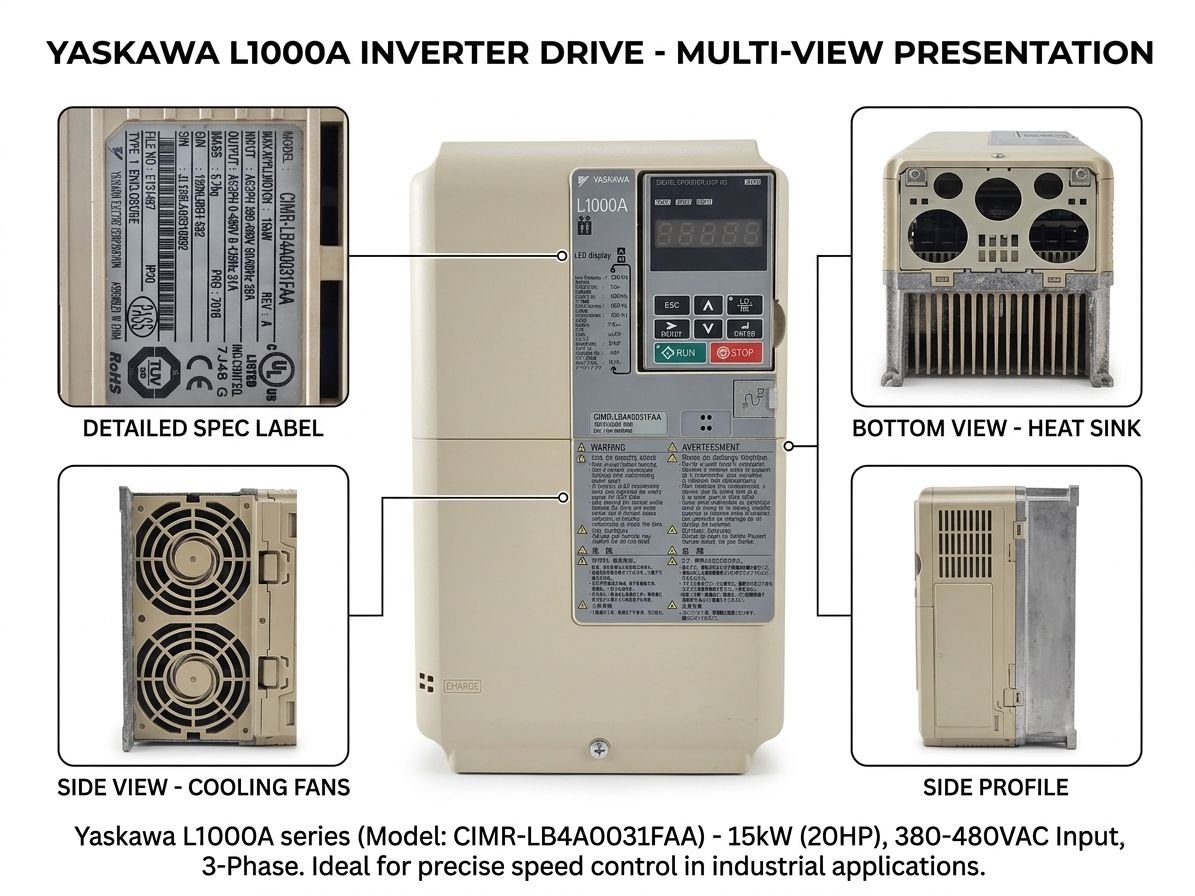 Yaskawa L1000A Inverter Drive (15kW / 20HP) Model: CIMR-LB4A0031FAA